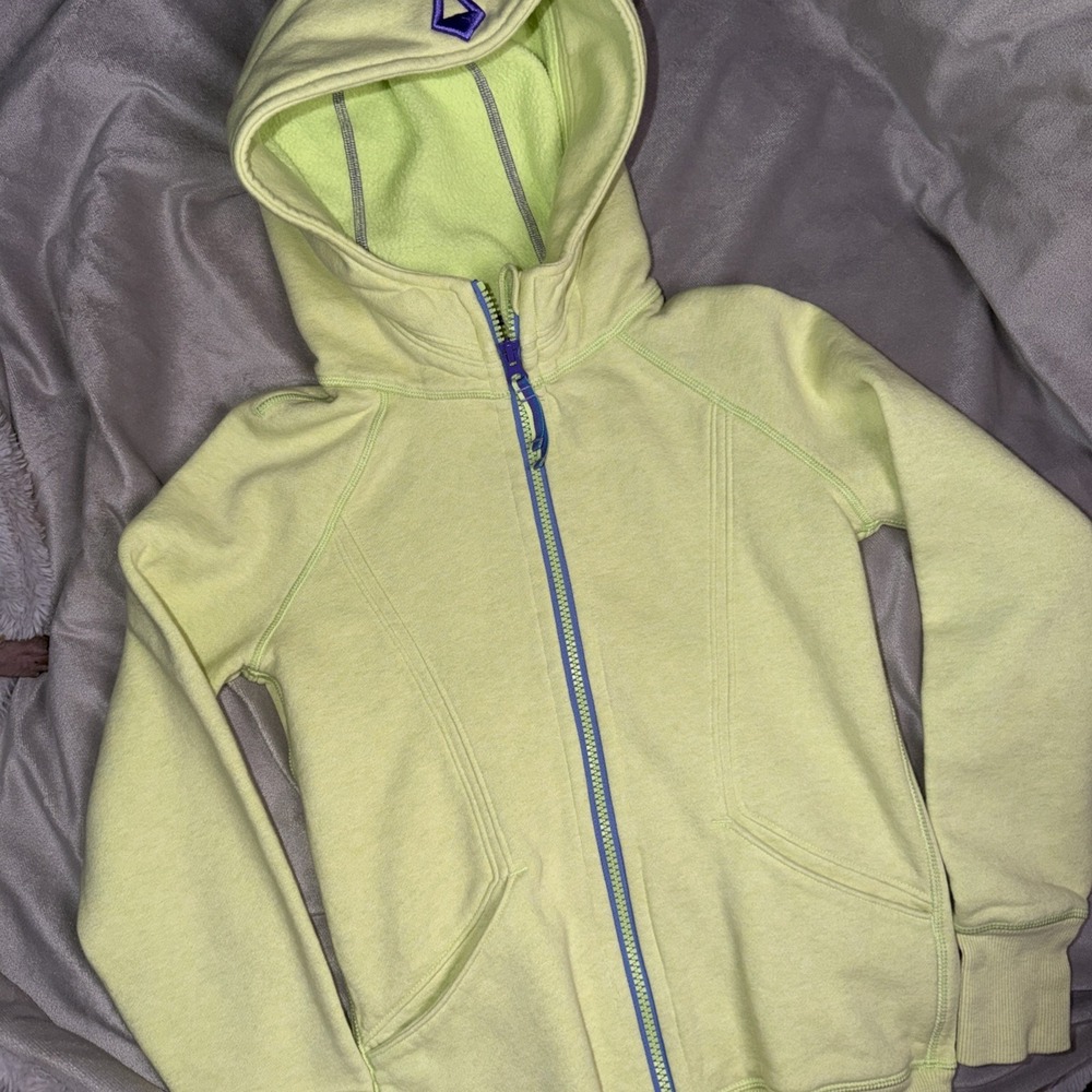 Ivivva By Lululemon Girls‎ Full Zip Hoodie Sweatshirt Sz 8 Youth Lime Green